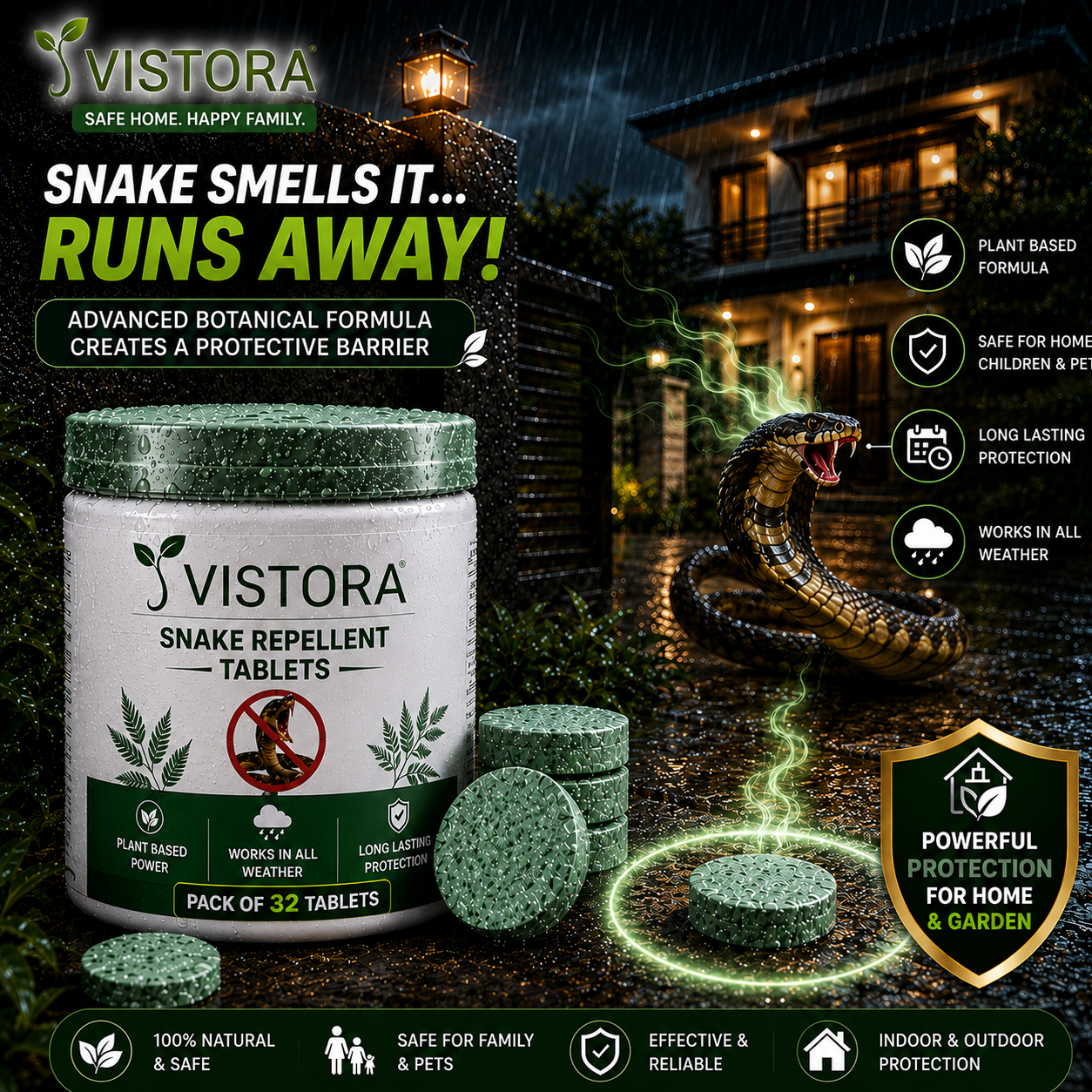💥Powerful Protection Snake Repellent Tablets for Home, Farm & Garden | Instant Action Formula🔥Buy 1 Get 1 Free🔥