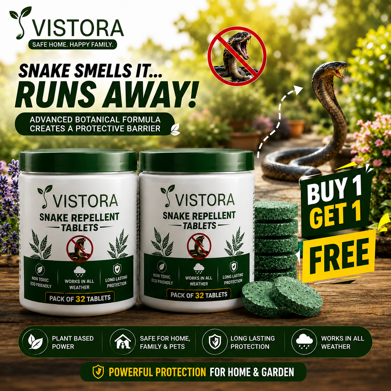 💥Powerful Protection Snake Repellent Tablets for Home, Farm & Garden | Instant Action Formula🔥Buy 1 Get 1 Free🔥