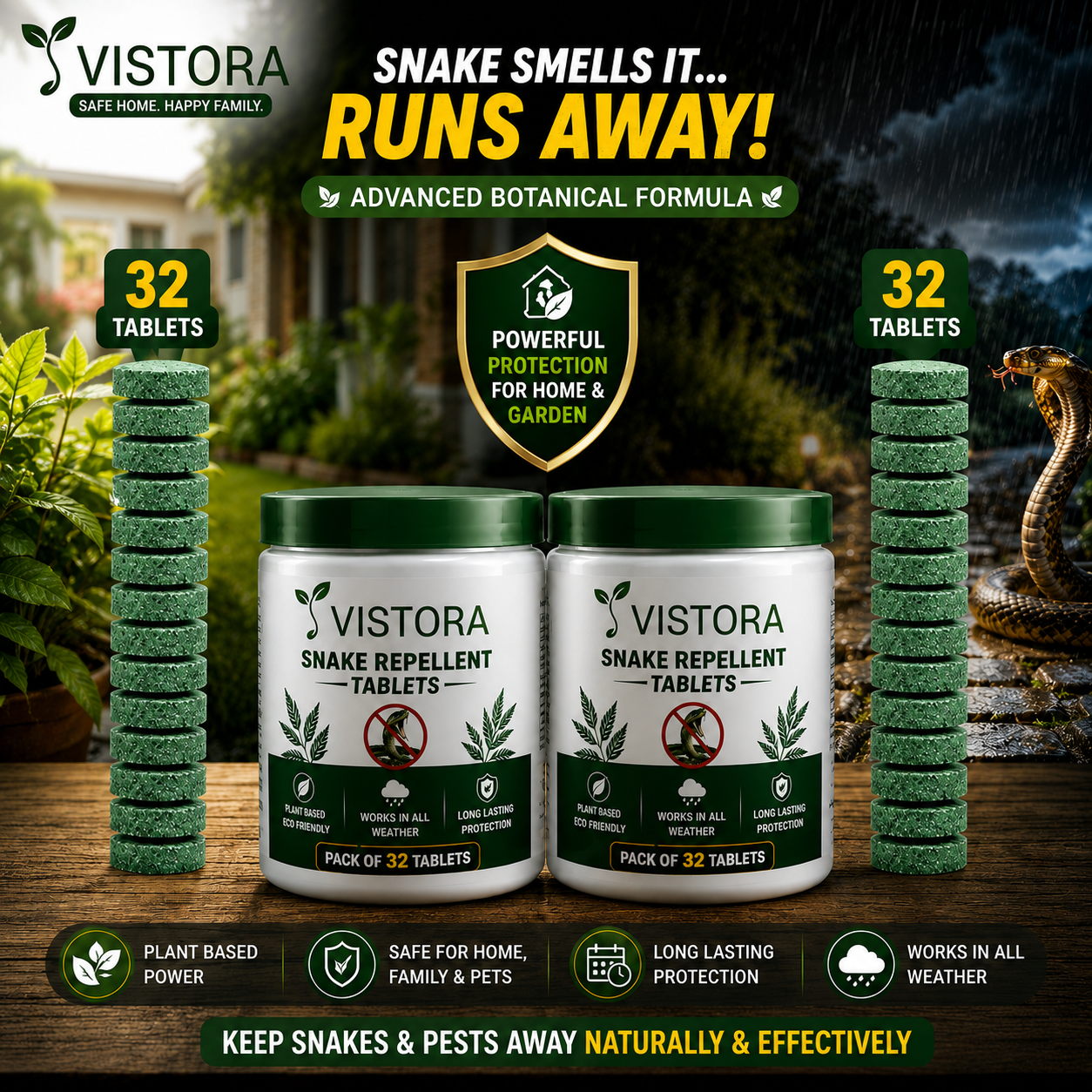 💥Powerful Protection Snake Repellent Tablets for Home, Farm & Garden | Instant Action Formula🔥Buy 1 Get 1 Free🔥