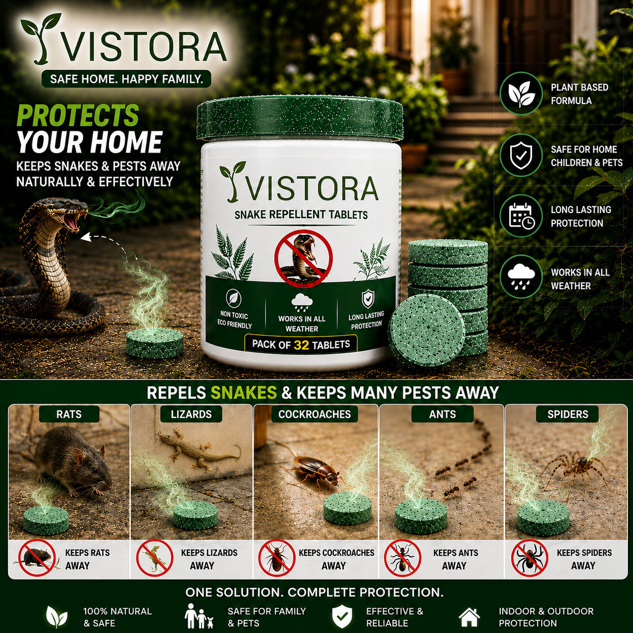 💥Powerful Protection Snake Repellent Tablets for Home, Farm & Garden | Instant Action Formula🔥Buy 1 Get 1 Free🔥