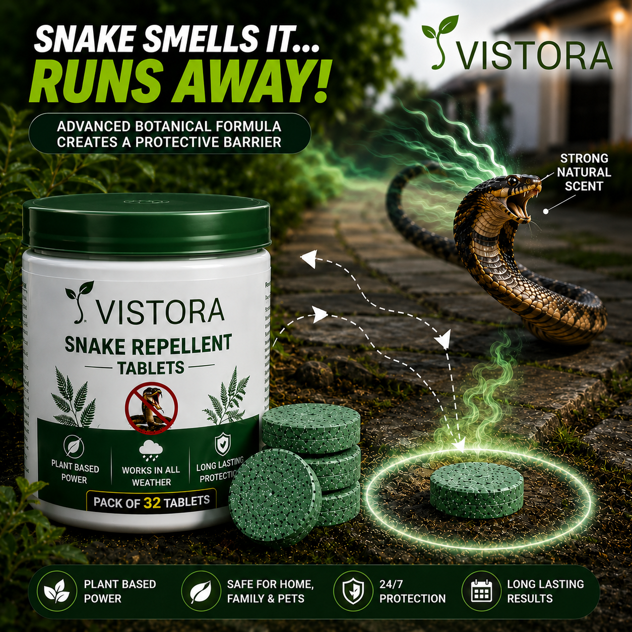 💥Powerful Protection Snake Repellent Tablets for Home, Farm & Garden | Instant Action Formula🔥Buy 1 Get 1 Free🔥