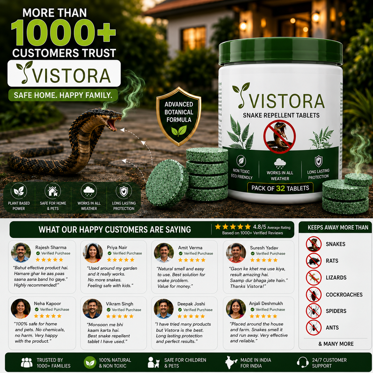 💥Powerful Protection Snake Repellent Tablets for Home, Farm & Garden | Instant Action Formula🔥Buy 1 Get 1 Free🔥