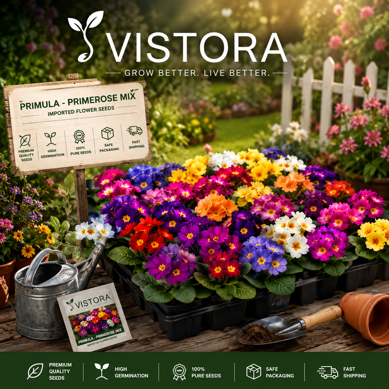 🌼Buy 1 Get 1 Free🌼 Premium Primrose Flower Seeds – Mixed Colors | FREE Gardening Gift Included 🎁