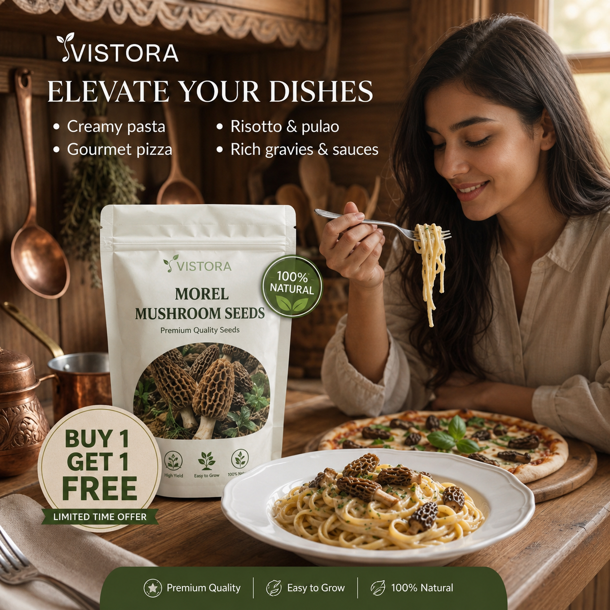 🥳2026 HOT SALE🥳💞50K+ SOLD!✨Morel Mushrooms Seeds – Buy 1 Get 1 Free Special Pack
