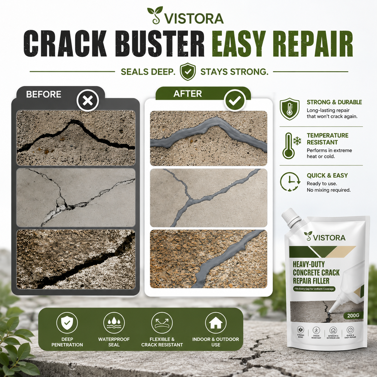 ⏰Limited Sale 49% OFF 🌿💧Heavy-Duty Concrete Crack Repair Adhesive 💧Buy 1 Get 1 free💧