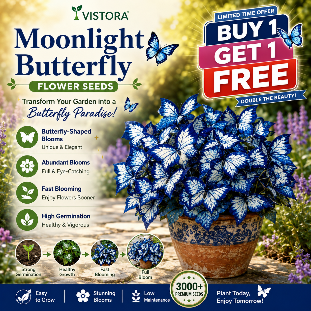 🦋 Whimsical Butterfly Shaped Flower Bulbs ✨ | 🌸 Buy 4 Get 4 Free Bulbs🌸