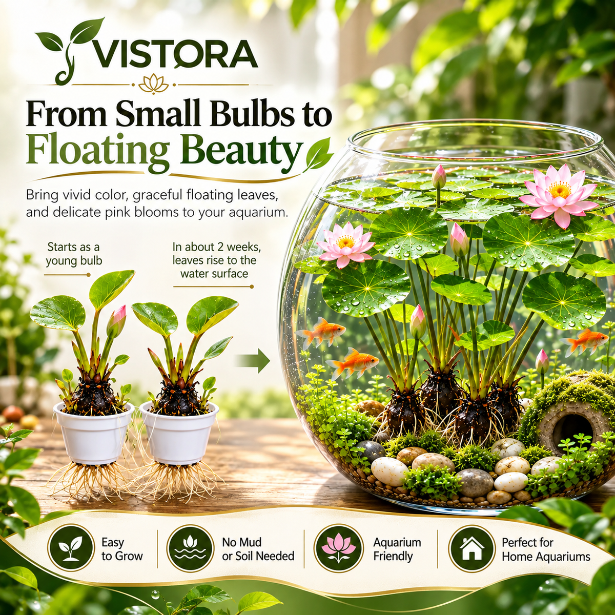 🐟 RED AQUARIUM LOTUS ROOTS BULBS🌿 TURN YOUR AQUARIUM INTO A LIVING GARDEN🌿✨ Buy 4 Get 4 Free Bulbs ✨