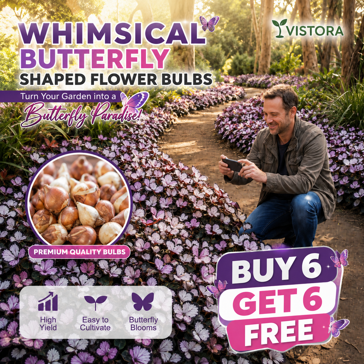 🦋 Whimsical Butterfly Shaped Flower Bulbs ✨ | 🌸 Buy 6 Get 6 Free Bulbs🌸