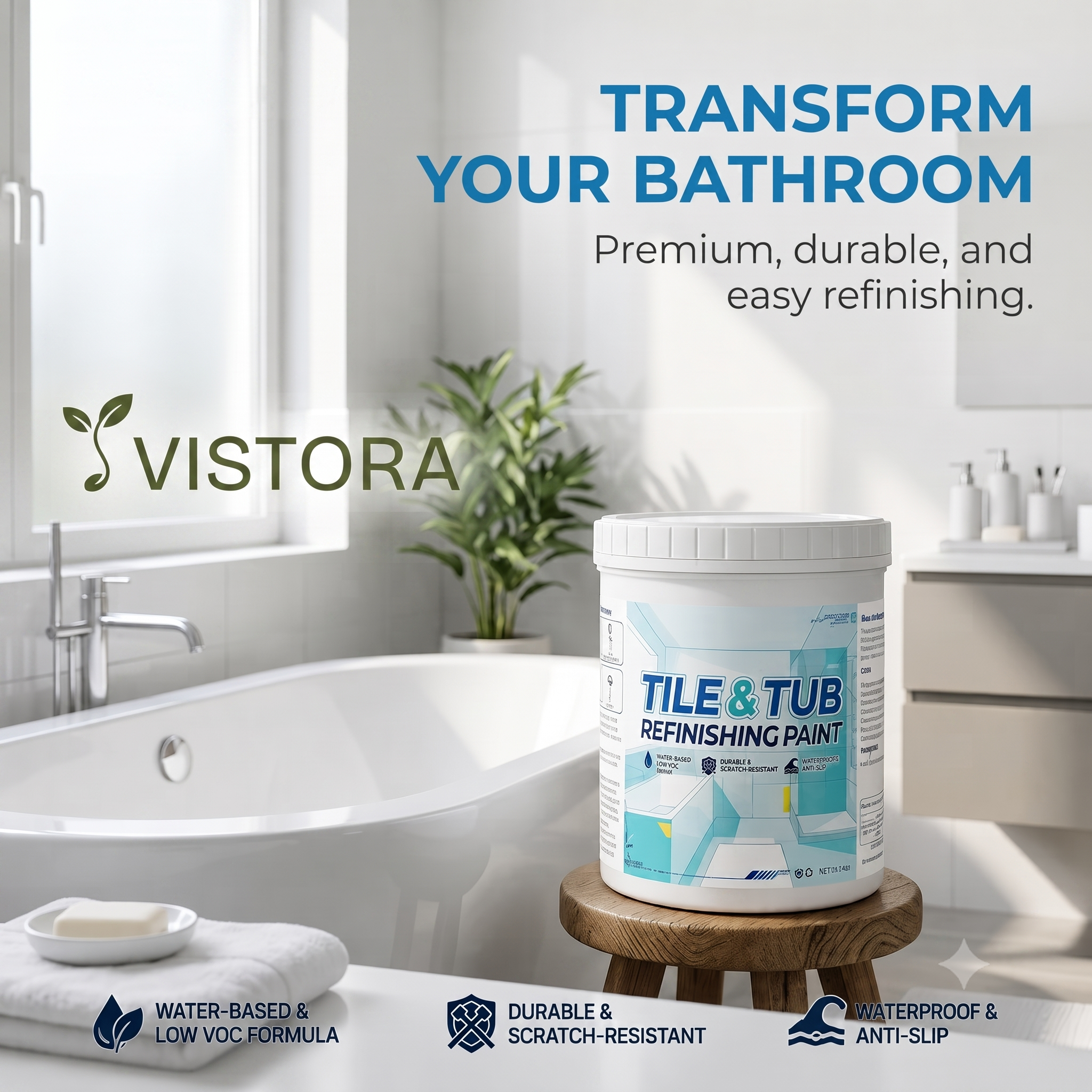 Tile & Tub Refinishing Paint Kit (Buy 1 Get 1 Free) + Free Brush 🔥