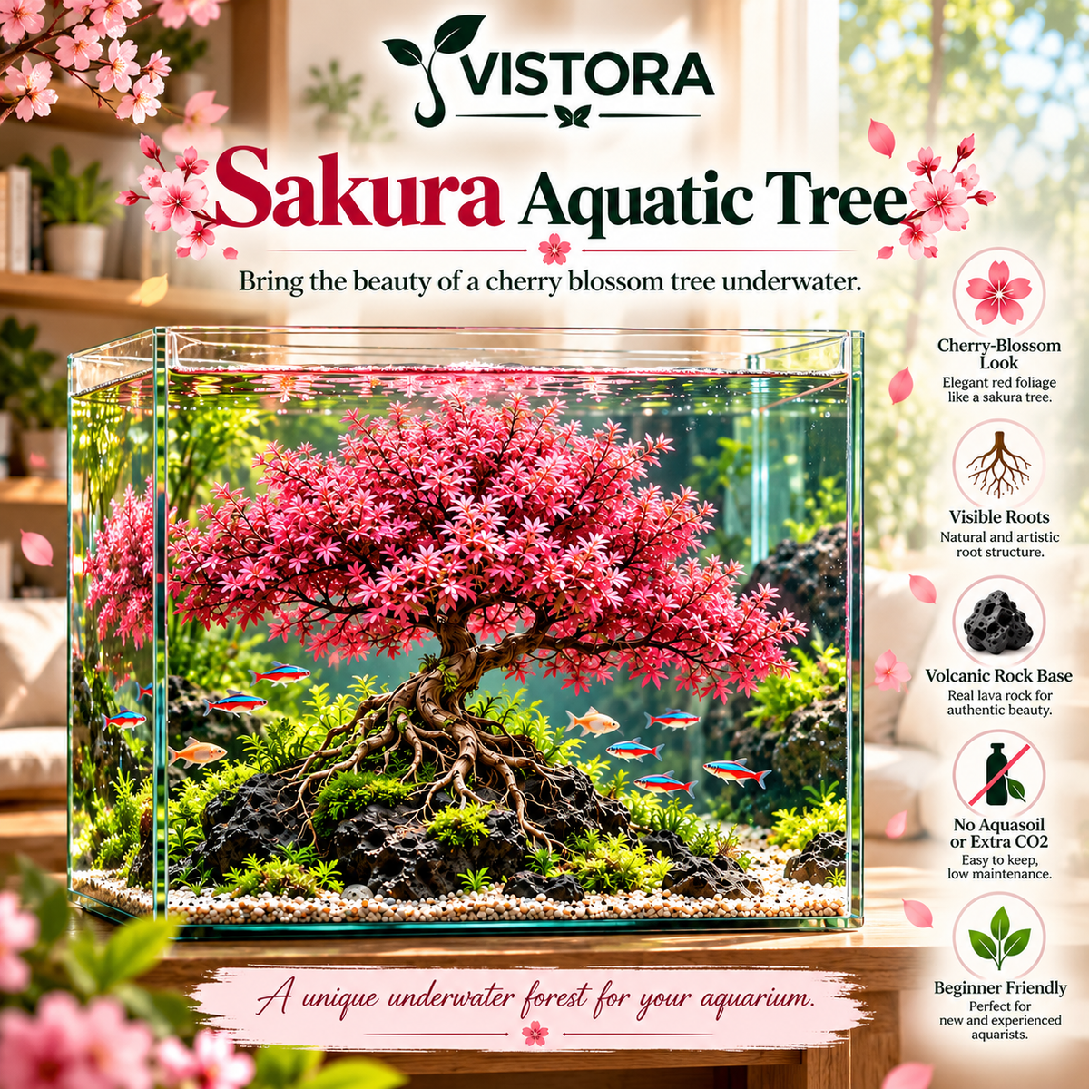 🔥 Crimson Sakura Aquatic Tree Bulbs – Grow a Fiery Underwater Mini Forest✨ Buy 4 Get 4 Free Bulbs ✨