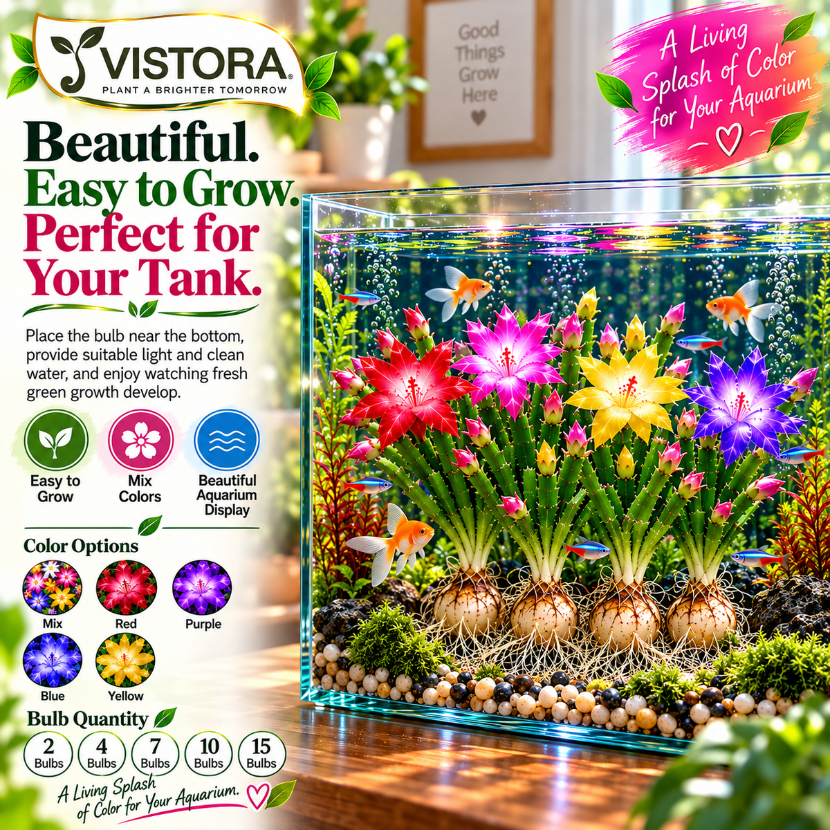 🦀 MIX COLORS RAINBOW AQUARIUM SCHLUMBERGERA – EASY-CARE BLOOMS IN EVERY SHADE FOR A COLORFUL AQUATIC DISPLAY 🌈🐠✨ Buy 4 Get 4 Free Bulbs ✨