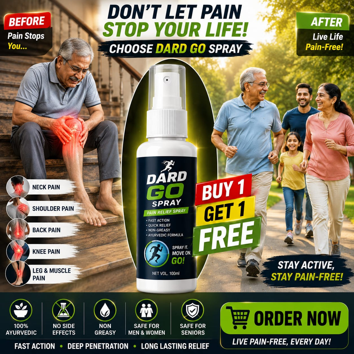 💥 HOT SALE 50% OFF 💪 DARD GO SPRAY 🏃 SPRAY. RELIEVE. MOVE! 💥 PAIN OUT, POWER ON! 🔥Buy 1 Get 1 Free🔥