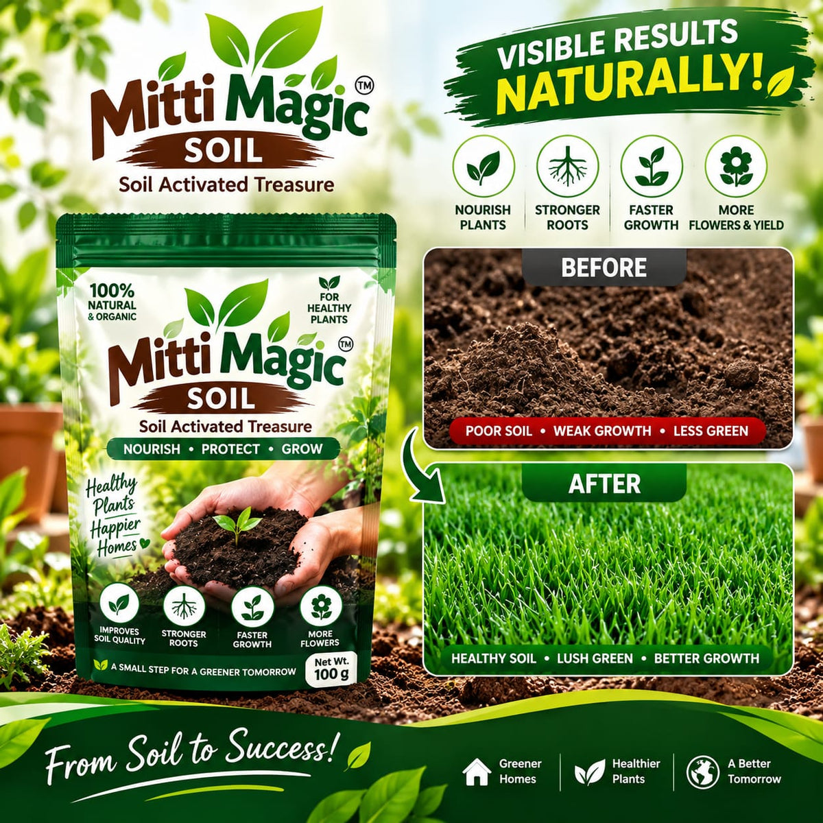 💥 HOT SALE 50% OFF 🌱 MITTI MAGIC SOIL 🌱 Mitti Se Growth Ka Magic🌱✨ Buy 2 Get 2 Free ✨