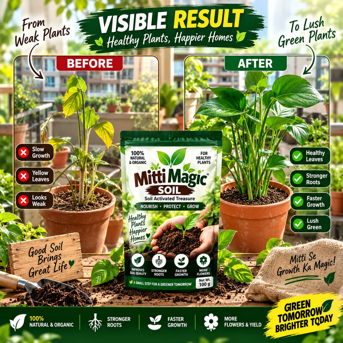 💥 HOT SALE 50% OFF 🌱 MITTI MAGIC SOIL 🌱 Mitti Se Growth Ka Magic🌱✨ Buy 2 Get 2 Free ✨